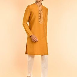 Diwas by Manyavar Men Floral Embroidered Kurta with Pyjama-picture-35