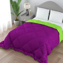 CHICERY Green & Purple Geometric Microfiber AC Room 200 GSM Double Bed Comforter-picture-15