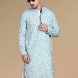 Sanwara Men Geometric Embroidered Sequinned Kurta-image-79