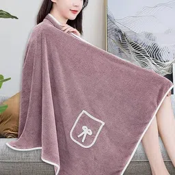 BREVARD Mauve 300 GSM Square Neck Bath Robe-picture-36