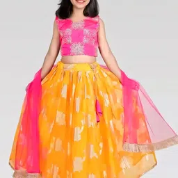 BAESD Girls Embroidered Thread Work Ready to Wear Lehenga & Blouse With Dupatta-picture-24
