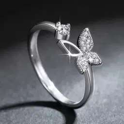 Uniqon Silver Stone Hollow Wings Butterfly Thumb Knuckle Finger Ring-image-28