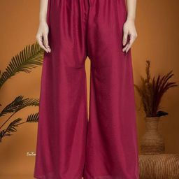 GRACIT Women Flared Knitted Ethnic Palazzos-image-77
