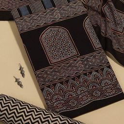 Taneira Ethnic Motifs Printed Pure Cotton Unstitched Dress Material-image-6