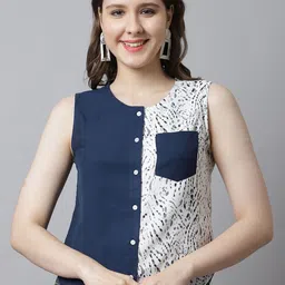 JAKANARY Women Colourblocked Shirt Style Top-picture-43