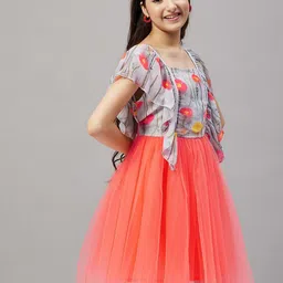 Stylo Bug Print Flutter Sleeve Net A-Line Dress image 4