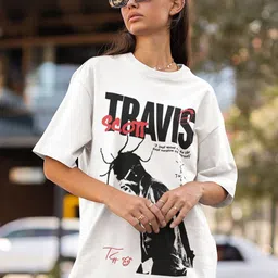 CAPTCHA Women Graphic Printed Drop-Shoulder Sleeves Oversized Regular Cotton T-shirt-picture-31