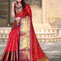 jayant creation Red Silk Blend Barasi Sarees-picture-49