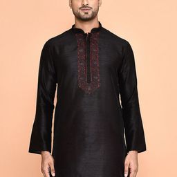 Arihant Rai Sinha Men Yoke Design Regular Thread Work Kurta with Dhoti Pants image 2