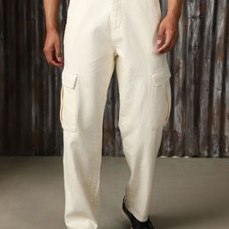 High Star Men Solid Relaxed Fit Low Distress Jeans-image-100