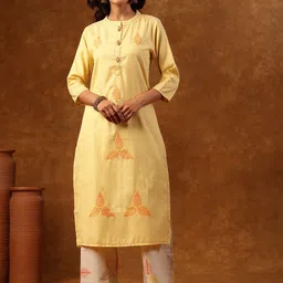 Anouk Women Ethnic Motifs Embroidered Regular Kantha Work Kurta with Palazzos-picture-18