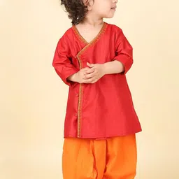 Fabindia Boys Angrakha Thread Work Kurta with Dhoti Pants-image-5