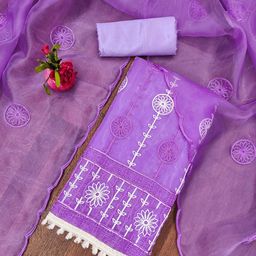 Ishin Embroidered Organza Unstitched Dress Material-picture-39