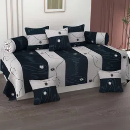 Hiyanshi Home Furnishing 8-Piece Diwan Set1 Bedsheet 5 Cushion Covers 2 Bolster Covers-picture-35