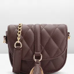 Carlton London Quilted Sling Bag with Tasselled Detail-44