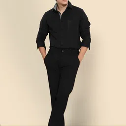Moda Rapido Men Standard Fit Spread Collar Solid Cotton Formal Shirt-image-84
