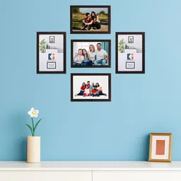 Kuber Industries Brown & Black 5 Pieces Wall Photo Frames-image-38
