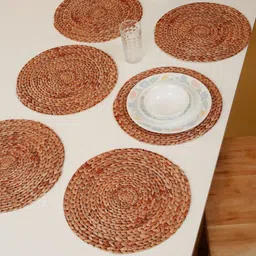 HOSTA HOMES Brown 6Pc Printed Pure Cotton Table Placemats-20
