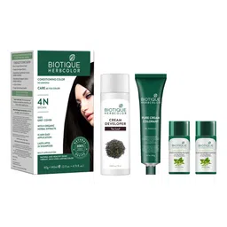 Biotique Herbcolor Hair Colour with Nourishing Conditioner & Shampoo - Brown 4N-43