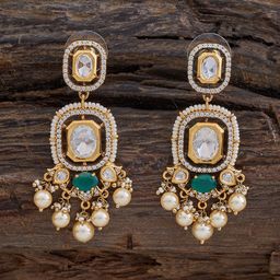 Kushal's Fashion Jewellery Kundan Studded Drop Earrings-image-25