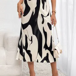 Stylecast X Slyck Women Abstract Printed A-Line Midi Skirt-picture-8