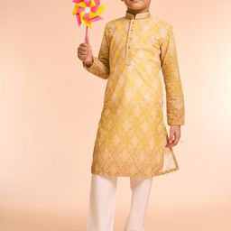 Manyavar Boys Woven Design Kurta with Pyjama-16