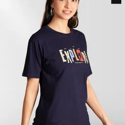 NEYSA Women Typography 2 Printed Applique T-shirt-image-37