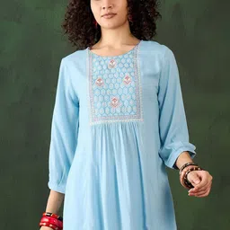 Sangria Embroidered A-Line Tops-picture-22