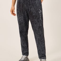 Styli Acid Washed Cursive Text Print Slim Fit Terry Jogger-image-66