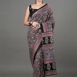 KALINI Ajrak Block Printed Daily Saree-38