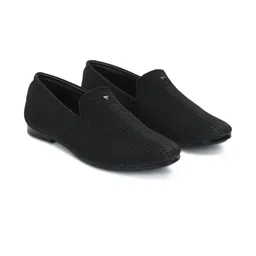 STEPHORN Men's Ethnic Suede Black Slip-On Loafers-picture-45
