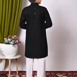 Cae Boys Embroidered Regular Sequinned Kurta with Pyjamas image 2