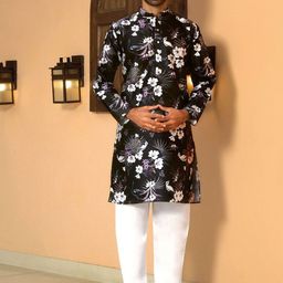 KRAFT INDIA Men Floral Printed Regular Kurta with Pyjamas-image-70