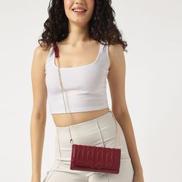 Fastrack Textured Quilted Foldover Clutch-image-39