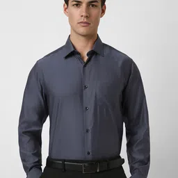 Van Heusen Men Spread Collar Textured Cotton Formal Shirt-picture-5