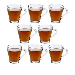 Somil Clear Glass Coffee & Tea Cup / Mug (240 Ml), Enjoy Your Drink in Style, 8.3 X 10.3 X 9.5 Cm, Pack of 8-image-93