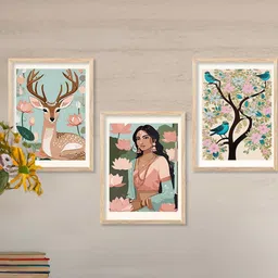 Bird and Animal Wall Art With Frame Home Decor Wall Painting For Living Room Office Bedroom-30