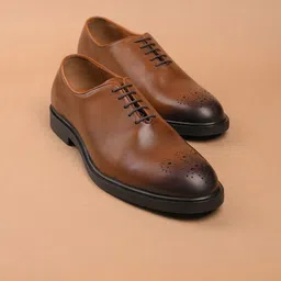 The Brown Hide Men Formal Leather Oxfords-image-84