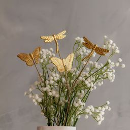 Glimpse Homes Gold Toned 4 Pieces Butterfly & Dragonfly Vase Fillers Sticks-picture-12