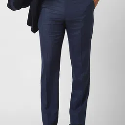 Van Heusen Men Checked Slim Fit Formal Trousers-image-87