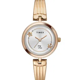 Timex Women Brass Dial & Stainless Steel Bracelet Style Straps Analogue Watch TWEL19802-image-43