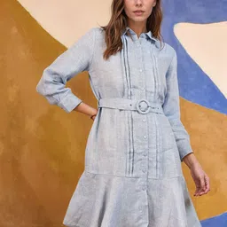 RARE Women Solid Belted A-Line Mini Dress-picture-55