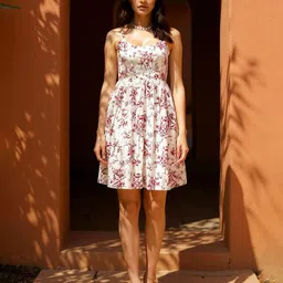 ZUMMER Floral Print Fit & Flare Dress-picture-2
