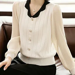 StyleCast Women Self Design V-Neck Cardigan-picture-4