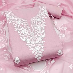 DIVASTRI Floral Embroidered Unstitched Dress Material-image-97