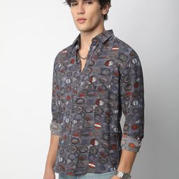 VASTRADO Men Classic Slim Fit Opaque Printed Casual Shirt-image-84