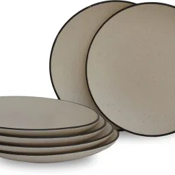 Ceramic White Matte Full Size Serving Thali 10 inch Microwave & Dishwasher Safe Dinner Plate-image-11