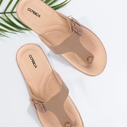 CORSICA Women Textured Open Toe Flats-31