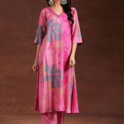 Libas Floral Printed Tunic With Trousers Co-Ords-image-44