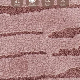 OBSESSIONS Pink & Brown Rectangular Antistatic Non Slip Bedside Floor Runner image 4